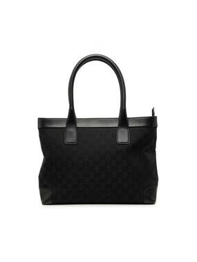 Gucci Gg Canvas Tote Pre-Loved Black #361302G41B